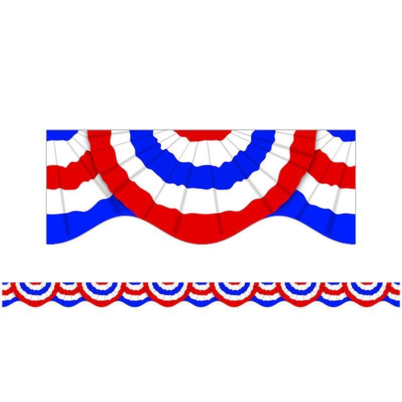 (12 PK) PATRIOTIC BUNTING SCALLOPED-Learning Materials-JadeMoghul Inc.