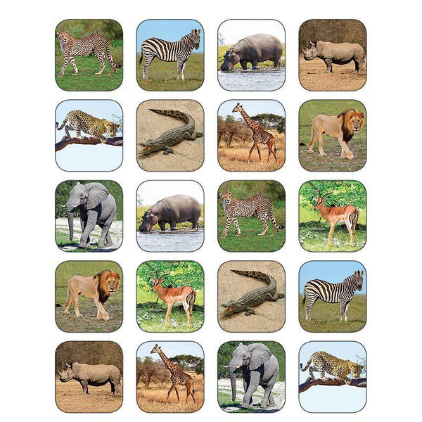 (12 Pk) Safari Animals Stickers-Learning Materials-JadeMoghul Inc.