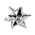 12 Point Stellated Sculpture In Ceramic, Large, Silver-Home Accent-Silver-Ceramic-JadeMoghul Inc.