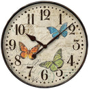 12" Round Butterfly Wall Clock-Household Equipment & Accessories-JadeMoghul Inc.