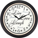 12" Round Live Love Laugh Message Clock-Household Equipment & Accessories-JadeMoghul Inc.