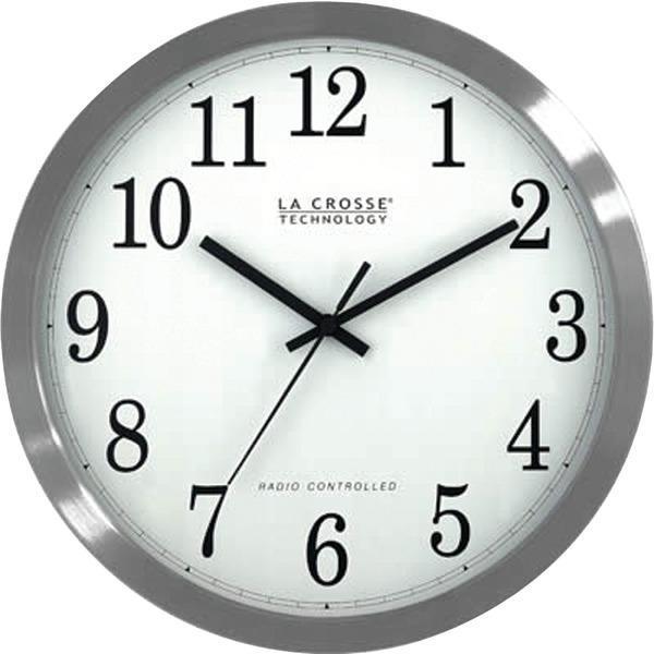 12" Stainless Steel Atomic Wall Clock-Household Equipment & Accessories-JadeMoghul Inc.