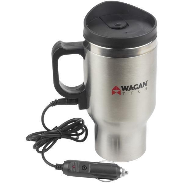 12-Volt Deluxe Double-Wall Stainless Steel Heated Travel Mug-RECREATIONAL APPLIANCES-JadeMoghul Inc.