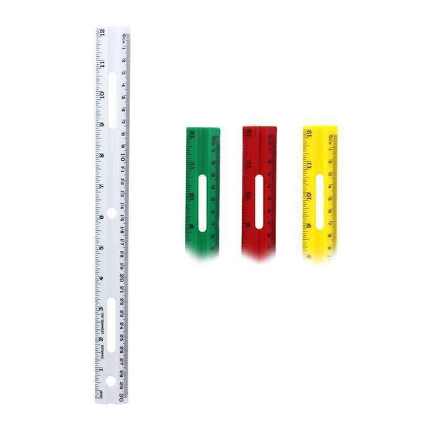 12IN PLASTIC RULER ASSORTED COLORS-Supplies-JadeMoghul Inc.