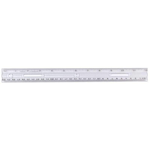 12IN PLASTIC RULER CLEAR-Supplies-JadeMoghul Inc.