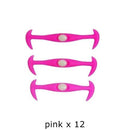 12pcs/lot Black Round Creative No Tie Shoelaces Elastic Silicone Shoe Lace N026 JadeMoghul Inc. 