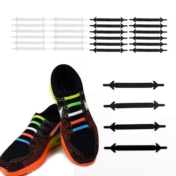 12pcs/Pack Shoes Accessories Elastic Silicone Shoelaces  Creative Lazy Silicone Laces No Tie Rubber  for Casual Sneaker JadeMoghul Inc. 