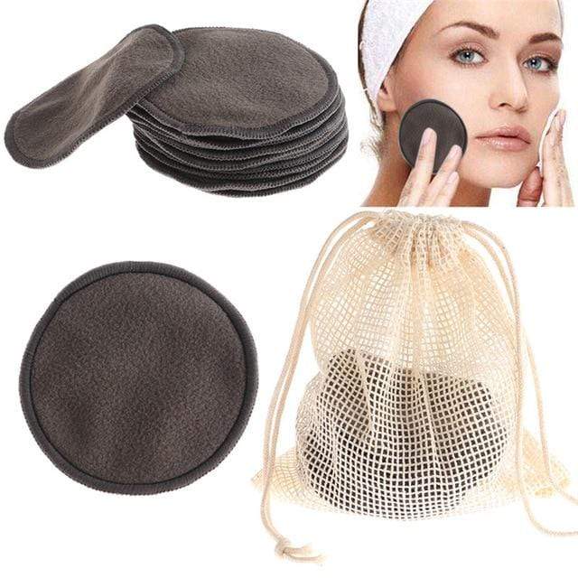12PCS/SET Reusable Bamboo Fiber Washable Rounds Pads Makeup Removal Cotton Pad Cleansing Facial Pad Tool New AExp