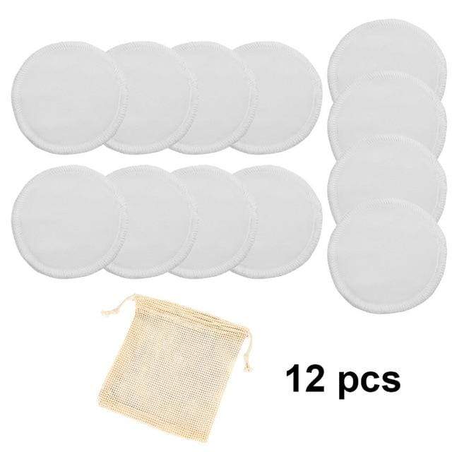 12PCS/SET Reusable Bamboo Fiber Washable Rounds Pads Makeup Removal Cotton Pad Cleansing Facial Pad Tool New AExp