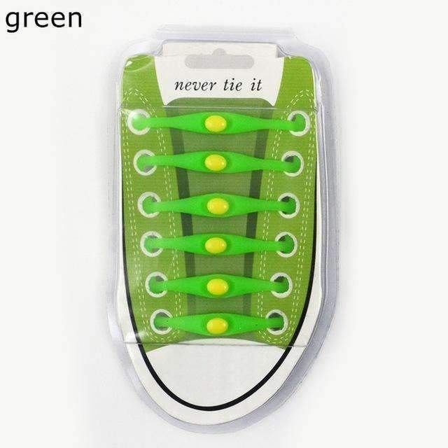 12pcs/lot Round Shoelace Gift box Unisex Elastic Silicone Shoe Laces For All Sneakers No Tie Shoelaces Wholesale K049-Green-JadeMoghul Inc.