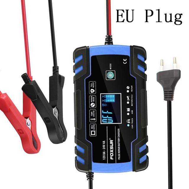 12V 6A Full Automatic Car Battery Charger Power Pulse Repair Chargers Wet Dry Lead Acid Battery-chargers Digital LCD Display JadeMoghul Inc. 