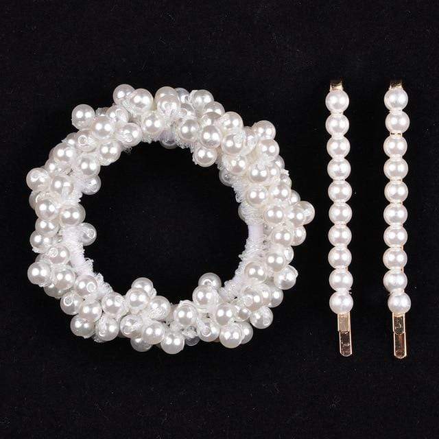 14 Colors Woman Elegant Pearl Hair Ties Beads Girls Scrunchies Rubber Bands Ponytail Holders Hair Accessories Elastic Hair Band AExp