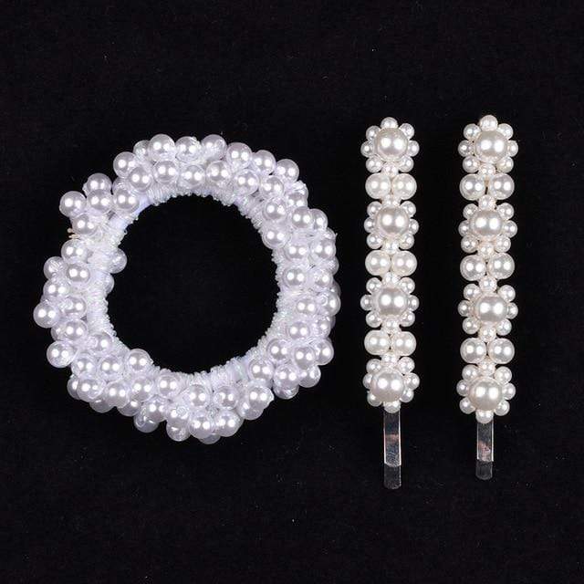 14 Colors Woman Elegant Pearl Hair Ties Beads Girls Scrunchies Rubber Bands Ponytail Holders Hair Accessories Elastic Hair Band AExp