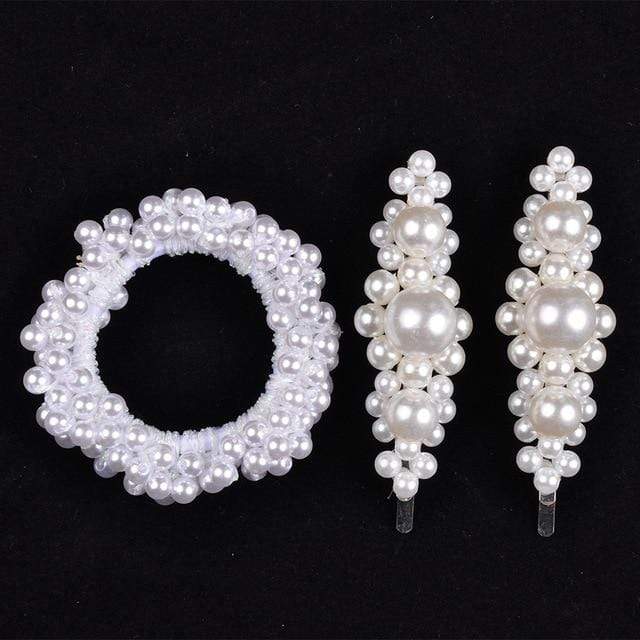 14 Colors Woman Elegant Pearl Hair Ties Beads Girls Scrunchies Rubber Bands Ponytail Holders Hair Accessories Elastic Hair Band AExp