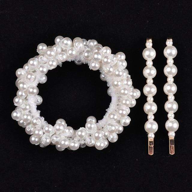 14 Colors Woman Elegant Pearl Hair Ties Beads Girls Scrunchies Rubber Bands Ponytail Holders Hair Accessories Elastic Hair Band JadeMoghul Inc. 