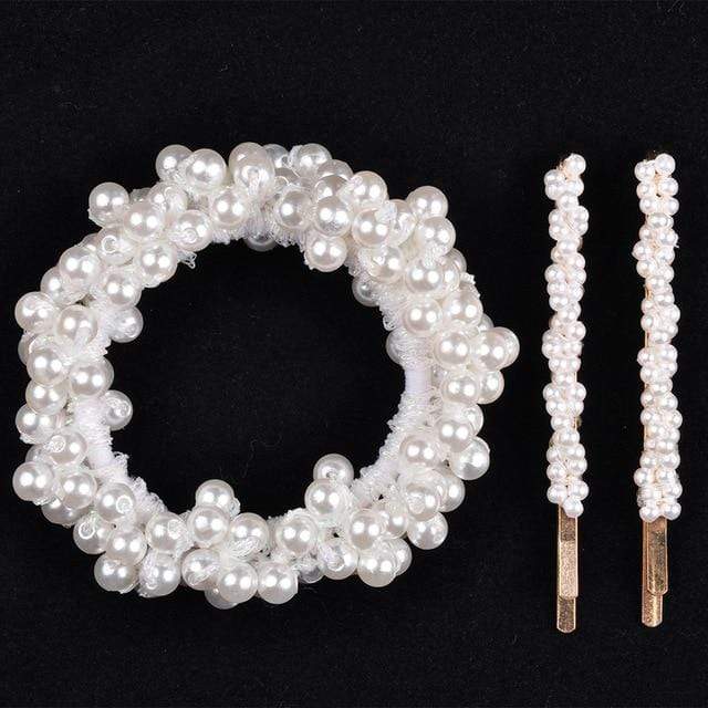 14 Colors Woman Elegant Pearl Hair Ties Beads Girls Scrunchies Rubber Bands Ponytail Holders Hair Accessories Elastic Hair Band JadeMoghul Inc. 
