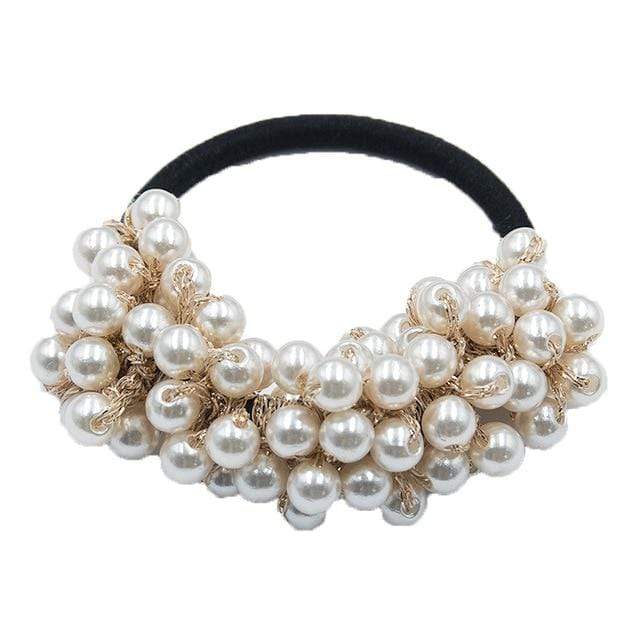 14 Colors Woman Elegant Pearl Hair Ties Beads Girls Scrunchies Rubber Bands Ponytail Holders Hair Accessories Elastic Hair Band JadeMoghul Inc. 