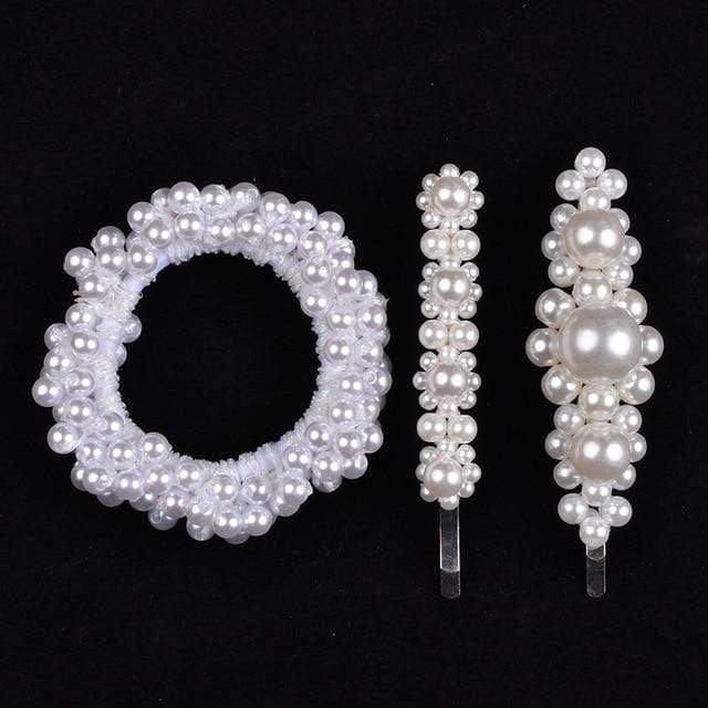 14 Colors Woman Elegant Pearl Hair Ties Beads Girls Scrunchies Rubber Bands Ponytail Holders Hair Accessories Elastic Hair Band JadeMoghul Inc. 