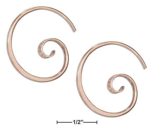14 Karat Rose Gold Filled 24mm Spiral Threader Wire Hoop Earring-Silver Earrings-JadeMoghul Inc.