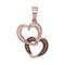 14K Rose Gold Women's Cognac Brown Color Enhanced Diamond Heart Love Charm Pendant 1-8 Cttw - FREE Shipping (US/CAN)-Gold & Diamond Pendants & Necklaces-JadeMoghul Inc.