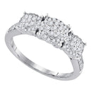 14k White Gold Flower Cluster Diamond Women's Bridal Wedding Engagement Ring 1/2 Cttw - FREE Shipping (US/CAN)-Wedding Jewelry-5.5-JadeMoghul Inc.