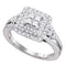 14k White Gold Princess Diamond Invisible-set Women's Bridal Wedding Engagement Ring 3/4 Cttw - FREE Shipping (US/CAN)-Gold & Diamond Engagement & Anniversary Rings-7-JadeMoghul Inc.