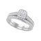 14k White Gold Princess Diamond Women's Wedding Bridal Ring Set 1/2 Cttw - FREE Shipping (US/CAN)-Gold & Diamond Wedding Ring Sets-5-JadeMoghul Inc.