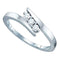14k White Gold Round 3-Stone Diamond Women's Bridal Wedding Engagement Ring 1/6 .15 Cttw - FREE Shipping (USA/CAN)-Gold & Diamond Engagement & Anniversary Rings-5-JadeMoghul Inc.
