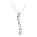 14k White Gold Round Diamond Women's Journey Love Anniversary Pendant 1-4 Cttw - FREE Shipping (US/CAN)-Gold & Diamond Pendants & Necklaces-JadeMoghul Inc.