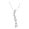 14k White Gold Round Diamond Women's Journey Love Anniversary Pendant 1-4 Cttw - FREE Shipping (US/CAN)-Gold & Diamond Pendants & Necklaces-JadeMoghul Inc.
