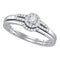 14k White Gold Round Diamond Women's Slender Small Halo Wedding Bridal Ring Set 1/5 Cttw - FREE Shipping (US/CAN)-Gold & Diamond Wedding Ring Sets-5-JadeMoghul Inc.