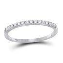 14k White Gold Round Diamond Women's Slender Stackable Size 8 Wedding Band 1/6 Cttw - FREE Shipping (US/CAN)-Gold & Diamond Wedding Jewelry-12-JadeMoghul Inc.