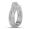 14k White Gold Women's Round 3-stone Diamond Wedding Bridal Ring Set 1.00 Cttw - FREE Shipping (US/CAN)-Gold & Diamond Wedding Ring Sets-5-JadeMoghul Inc.