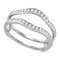 14k White Gold Women's Round Diamond Bridal Wedding Enhancer Band Wrap Ring 1/2 Cttw - FREE Shipping (US/CAN)-Gold & Diamond Wedding Jewelry-5.5-JadeMoghul Inc.