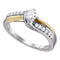 14k White Gold Women's Round Diamond Solitaire 2-Tone Bridal Wedding Engagement Ring 1/2 Cttw - FREE Shipping (USA/CAN)-Gold & Diamond Engagement & Anniversary Rings-5-JadeMoghul Inc.