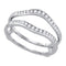 14k White Gold Women's Round Diamond Wedding Bridal Enhancer Band Wrap 1.00 Cttw - FREE Shipping (US/CAN)-Gold & Diamond Wedding Jewelry-7-JadeMoghul Inc.