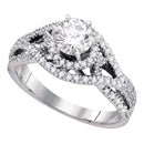 14K White Gold Women's Round Diamond Woven Openwork Bridal Wedding Engagement Ring 7/8 Cttw - FREE Shipping (US/CAN)-Gold & Diamond Engagement & Anniversary Rings-5-JadeMoghul Inc.