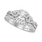 14k White Gold Women's Round Diamond Woven Twist Bridal Wedding Engagement Ring Band Set 1 Cttw - FREE Shipping (US/CAN)-Gold & Diamond Wedding Ring Sets-5-JadeMoghul Inc.