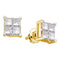 14k Yellow Gold Princess Diamond Unisex Men's Women's Screwback Stud Earrings 1-2 Cttw - FREE Shipping (USA/CAN)-Gold & Diamond Earrings-JadeMoghul Inc.