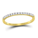 14k Yellow Gold Round Diamond Women's Slender Stackable Size 6 Wedding Band 1/6 Cttw - FREE Shipping (US/CAN)-Gold & Diamond Wedding Jewelry-5-JadeMoghul Inc.