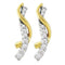 14k Yellow Gold Round Pave-set Diamond Women's Journey Screwback Stud Earrings 1-2 Cttw - FREE Shipping (US/CAN)-Gold & Diamond Earrings-JadeMoghul Inc.