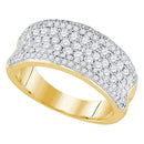 14k Yellow Gold Women's Round Diamond Pave Wedding Anniversary Band Ring 1-1/3 Cttw - FREE Shipping (US/CAN)-Gold & Diamond Bands-6-JadeMoghul Inc.