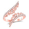 14kt Rose Gold Women's Diamond Flourished Bypass Heart Band Ring-Rings And Bands-JadeMoghul Inc.