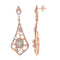 14kt Rose Gold Women's Diamond Heart Pattern Dangle Earrings 1-3/4 Cttw-Gold & Diamond Earrings-JadeMoghul Inc.