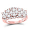14kt Rose Gold Women's Diamond Vintage-inspired Fashion Ring 2.00 Cttw-Gold & Diamond Rings-JadeMoghul Inc.