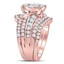 14kt Rose Gold Women's Princess Round Diamond Soleil Bridal Wedding Engagement Ring Band Set 2-1/2 Cttw - FREE Shipping (US/CAN)-Gold & Diamond Wedding Ring Sets-6.5-JadeMoghul Inc.