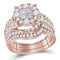 14kt Rose Gold Women's Princess Round Diamond Soleil Bridal Wedding Engagement Ring Band Set 2-1/2 Cttw - FREE Shipping (US/CAN)-Gold & Diamond Wedding Ring Sets-6.5-JadeMoghul Inc.