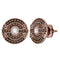 14kt Rose Gold Womens Round Brown Color Enhanced Diamond Stud Earrings 5-8 Cttw-Gold & Diamond Earrings-JadeMoghul Inc.