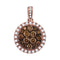 14kt Rose Gold Women's Round Brown Diamond Circle Cluster Pendant 1.00 Cttw - FREE Shipping (US/CAN)-Gold & Diamond Pendants & Necklaces-JadeMoghul Inc.