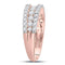 14kt Rose Gold Women's Round Cognac-brown Color Enhanced Diamond Band Ring 1.00 Cttw - FREE Shipping (US/CAN)-Gold & Diamond Bands-11-JadeMoghul Inc.